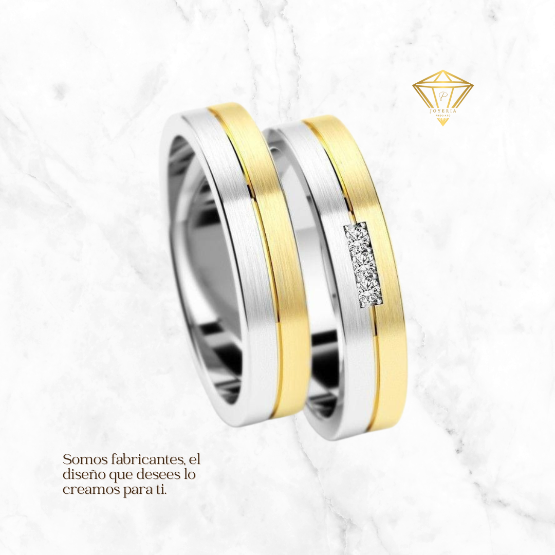 Argollas Plata 950 ⚪ - Oro 750 🟡 (Personalizados)