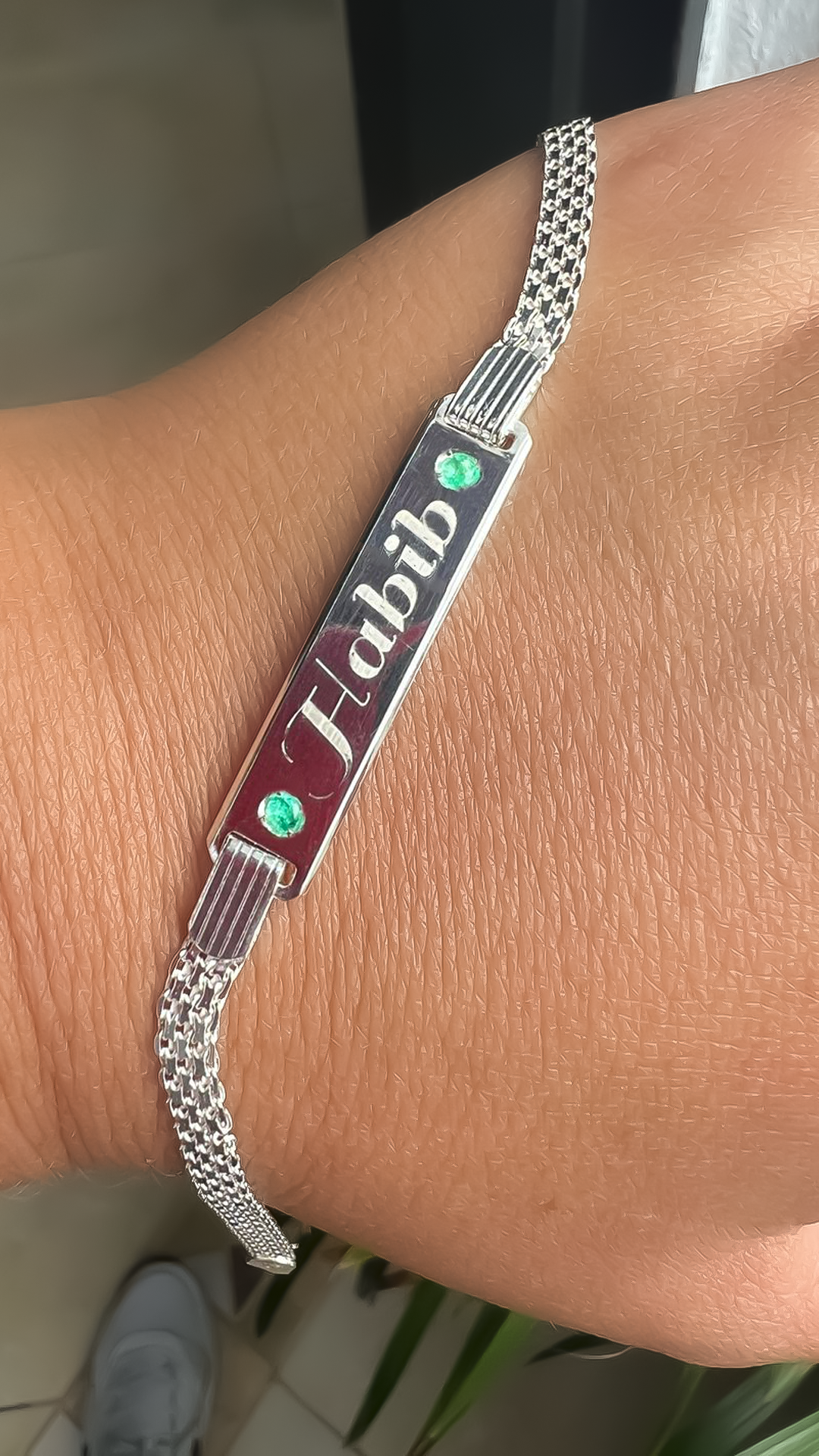 Pulsera Plata + esmeraldas